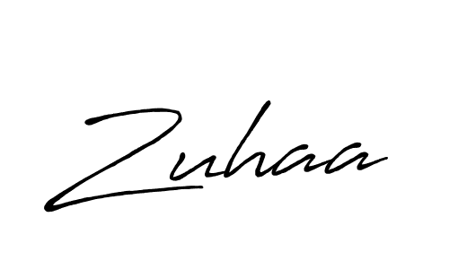 Make a beautiful signature design for name Zuhaa. With this signature (Antro_Vectra_Bolder) style, you can create a handwritten signature for free. Zuhaa signature style 7 images and pictures png