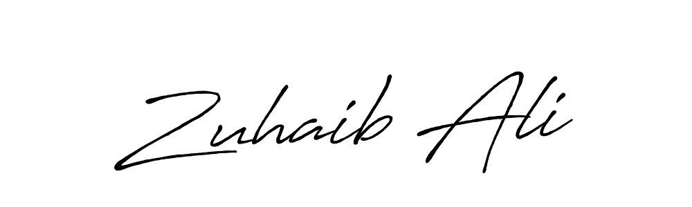 Make a beautiful signature design for name Zuhaib Ali. With this signature (Antro_Vectra_Bolder) style, you can create a handwritten signature for free. Zuhaib Ali signature style 7 images and pictures png