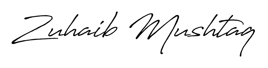 Looking for an artistic signature for Zuhaib Mushtaq? The Antro_Vectra_Bolder calligraphy style gives a sophisticated flow suitable for business cards and emails. Zuhaib Mushtaq signature style 7 images and pictures png