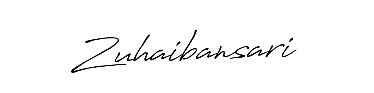 How to make Zuhaibansari name signature. Use Antro_Vectra_Bolder style for creating short signs online. This is the latest handwritten sign. Zuhaibansari signature style 7 images and pictures png