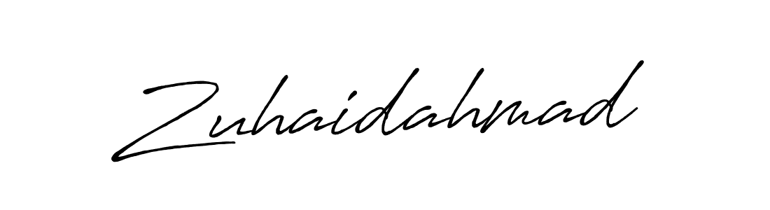 Create a beautiful signature design for name Zuhaidahmad. With this signature (Antro_Vectra_Bolder) fonts, you can make a handwritten signature for free. Zuhaidahmad signature style 7 images and pictures png