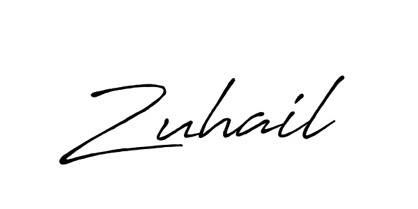 Design your own signature with our free online signature maker. With this signature software, you can create a handwritten (Antro_Vectra_Bolder) signature for name Zuhail. Zuhail signature style 7 images and pictures png