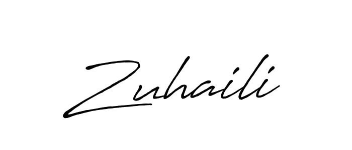 Also You can easily find your signature by using the search form. We will create Zuhaili name handwritten signature images for you free of cost using Antro_Vectra_Bolder sign style. Zuhaili signature style 7 images and pictures png