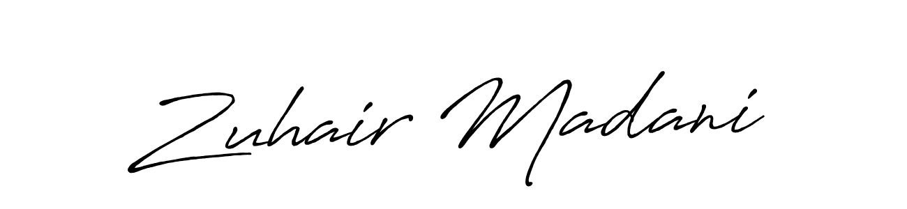 Create a beautiful signature design for name Zuhair Madani. With this signature (Antro_Vectra_Bolder) fonts, you can make a handwritten signature for free. Zuhair Madani signature style 7 images and pictures png