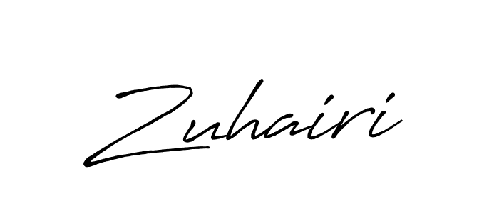 How to make Zuhairi name signature. Use Antro_Vectra_Bolder style for creating short signs online. This is the latest handwritten sign. Zuhairi signature style 7 images and pictures png