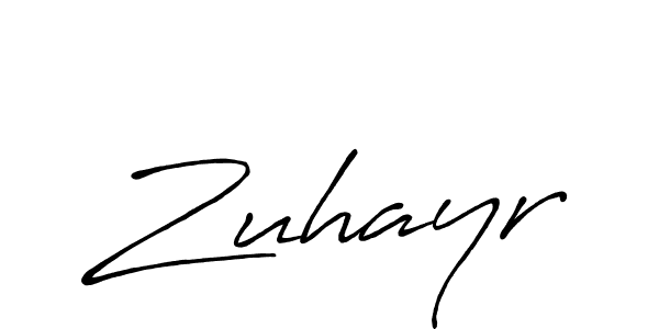 Make a beautiful signature design for name Zuhayr. With this signature (Antro_Vectra_Bolder) style, you can create a handwritten signature for free. Zuhayr signature style 7 images and pictures png