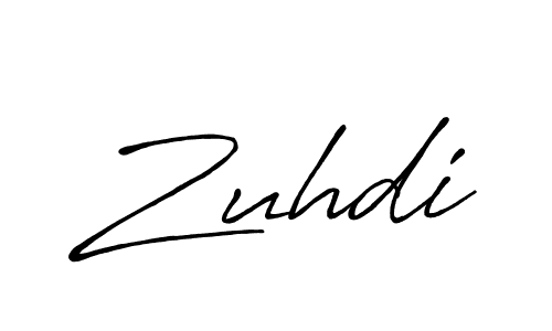 Make a beautiful signature design for name Zuhdi. With this signature (Antro_Vectra_Bolder) style, you can create a handwritten signature for free. Zuhdi signature style 7 images and pictures png