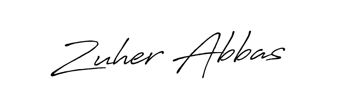 Zuher Abbas stylish signature style. Best Handwritten Sign (Antro_Vectra_Bolder) for my name. Handwritten Signature Collection Ideas for my name Zuher Abbas. Zuher Abbas signature style 7 images and pictures png