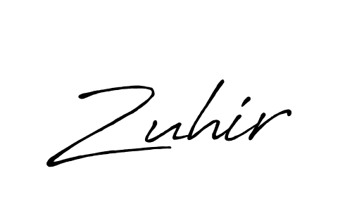 How to make Zuhir name signature. Use Antro_Vectra_Bolder style for creating short signs online. This is the latest handwritten sign. Zuhir signature style 7 images and pictures png