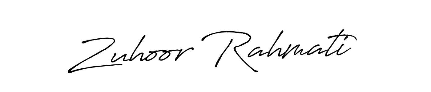 Zuhoor Rahmati stylish signature style. Best Handwritten Sign (Antro_Vectra_Bolder) for my name. Handwritten Signature Collection Ideas for my name Zuhoor Rahmati. Zuhoor Rahmati signature style 7 images and pictures png