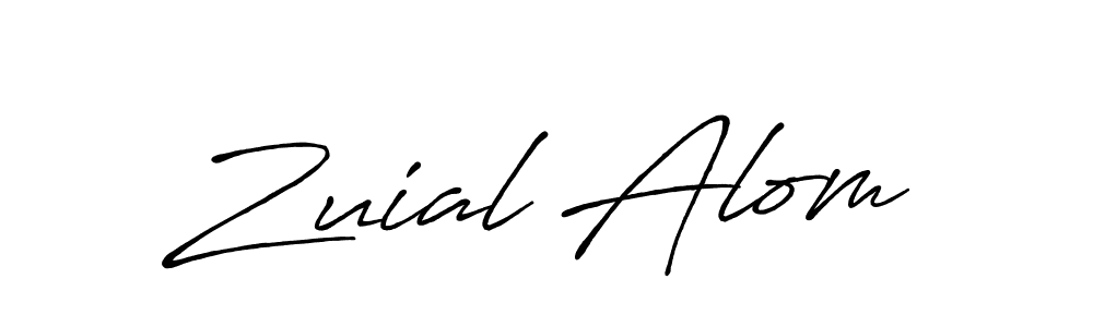 The best way (Antro_Vectra_Bolder) to make a short signature is to pick only two or three words in your name. The name Zuial Alom include a total of six letters. For converting this name. Zuial Alom signature style 7 images and pictures png