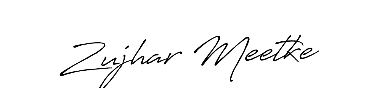 Similarly Antro_Vectra_Bolder is the best handwritten signature design. Signature creator online .You can use it as an online autograph creator for name Zujhar Meetke. Zujhar Meetke signature style 7 images and pictures png