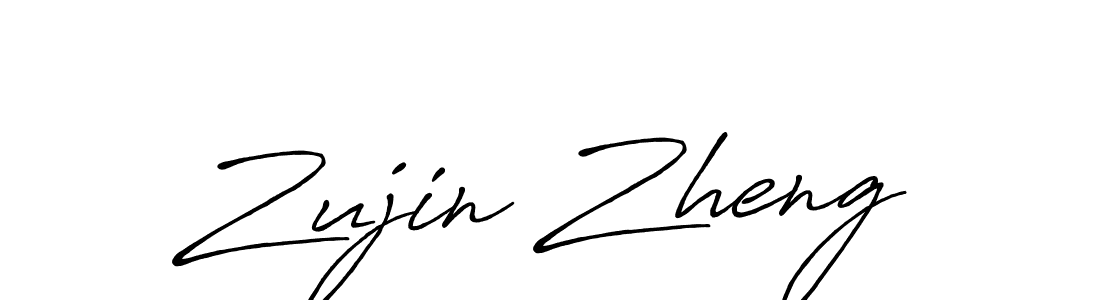Design your own signature with our free online signature maker. With this signature software, you can create a handwritten (Antro_Vectra_Bolder) signature for name Zujin Zheng. Zujin Zheng signature style 7 images and pictures png