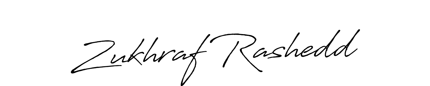 Make a beautiful signature design for name Zukhraf Rashedd. With this signature (Antro_Vectra_Bolder) style, you can create a handwritten signature for free. Zukhraf Rashedd signature style 7 images and pictures png