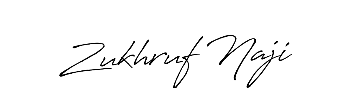 How to make Zukhruf Naji signature? Antro_Vectra_Bolder is a professional autograph style. Create handwritten signature for Zukhruf Naji name. Zukhruf Naji signature style 7 images and pictures png
