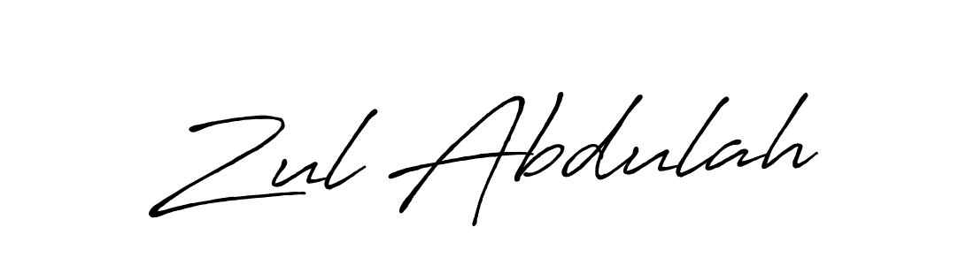 Design your own signature with our free online signature maker. With this signature software, you can create a handwritten (Antro_Vectra_Bolder) signature for name Zul Abdulah. Zul Abdulah signature style 7 images and pictures png