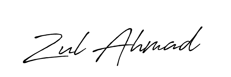 Antro_Vectra_Bolder is a professional signature style that is perfect for those who want to add a touch of class to their signature. It is also a great choice for those who want to make their signature more unique. Get Zul Ahmad name to fancy signature for free. Zul Ahmad signature style 7 images and pictures png