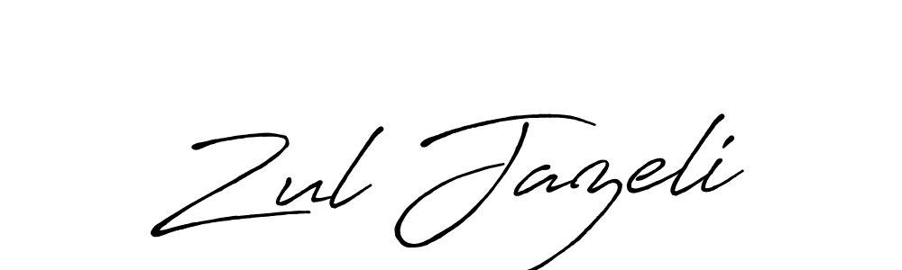 How to make Zul Jazeli signature? Antro_Vectra_Bolder is a professional autograph style. Create handwritten signature for Zul Jazeli name. Zul Jazeli signature style 7 images and pictures png