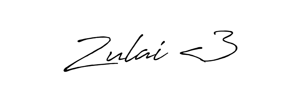 Make a beautiful signature design for name Zulai♡<3. With this signature (Antro_Vectra_Bolder) style, you can create a handwritten signature for free. Zulai♡<3 signature style 7 images and pictures png