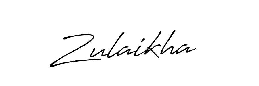 Make a beautiful signature design for name Zulaikha . With this signature (Antro_Vectra_Bolder) style, you can create a handwritten signature for free. Zulaikha  signature style 7 images and pictures png