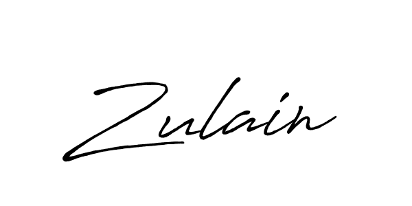 Use a signature maker to create a handwritten signature online. With this signature software, you can design (Antro_Vectra_Bolder) your own signature for name Zulain. Zulain signature style 7 images and pictures png