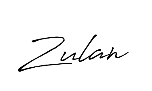 Design your own signature with our free online signature maker. With this signature software, you can create a handwritten (Antro_Vectra_Bolder) signature for name Zulan. Zulan signature style 7 images and pictures png