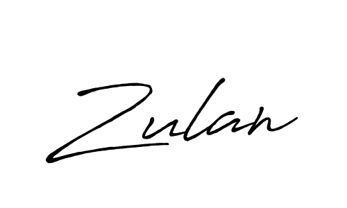 Design your own signature with our free online signature maker. With this signature software, you can create a handwritten (Antro_Vectra_Bolder) signature for name Zulan. Zulan signature style 7 images and pictures png