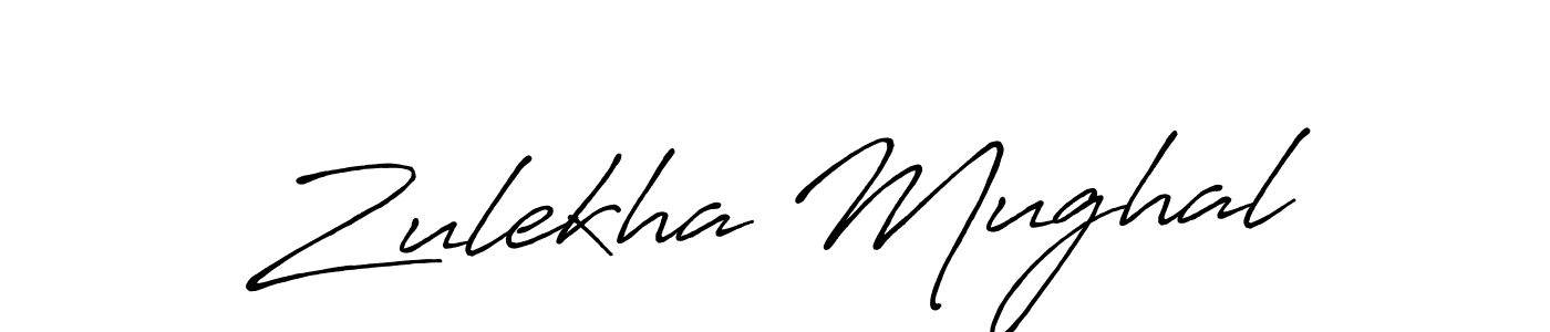 Make a beautiful signature design for name Zulekha Mughal. With this signature (Antro_Vectra_Bolder) style, you can create a handwritten signature for free. Zulekha Mughal signature style 7 images and pictures png