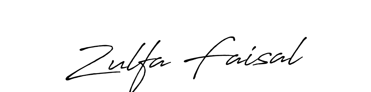 Create a beautiful signature design for name Zulfa Faisal. With this signature (Antro_Vectra_Bolder) fonts, you can make a handwritten signature for free. Zulfa Faisal signature style 7 images and pictures png