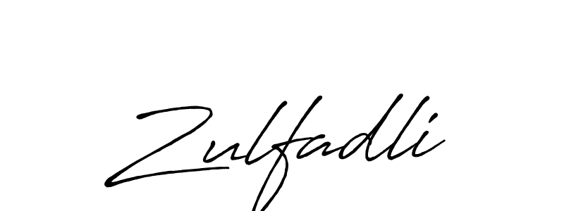 Create a beautiful signature design for name Zulfadli. With this signature (Antro_Vectra_Bolder) fonts, you can make a handwritten signature for free. Zulfadli signature style 7 images and pictures png