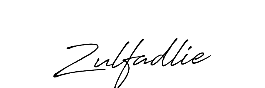 How to make Zulfadlie name signature. Use Antro_Vectra_Bolder style for creating short signs online. This is the latest handwritten sign. Zulfadlie signature style 7 images and pictures png