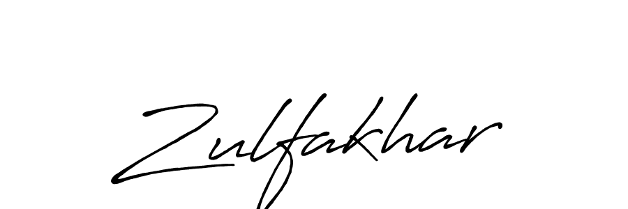 Make a beautiful signature design for name Zulfakhar. With this signature (Antro_Vectra_Bolder) style, you can create a handwritten signature for free. Zulfakhar signature style 7 images and pictures png