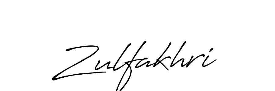 How to make Zulfakhri name signature. Use Antro_Vectra_Bolder style for creating short signs online. This is the latest handwritten sign. Zulfakhri signature style 7 images and pictures png