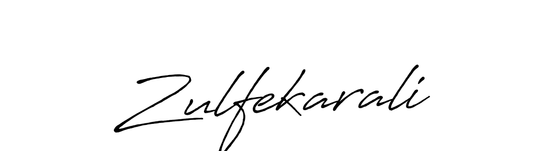 How to make Zulfekarali name signature. Use Antro_Vectra_Bolder style for creating short signs online. This is the latest handwritten sign. Zulfekarali signature style 7 images and pictures png