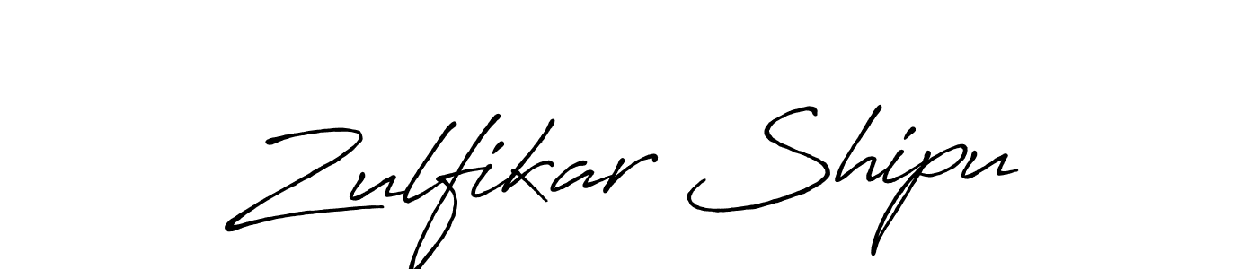 How to make Zulfikar Shipu name signature. Use Antro_Vectra_Bolder style for creating short signs online. This is the latest handwritten sign. Zulfikar Shipu signature style 7 images and pictures png