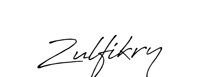 How to make Zulfikry name signature. Use Antro_Vectra_Bolder style for creating short signs online. This is the latest handwritten sign. Zulfikry signature style 7 images and pictures png