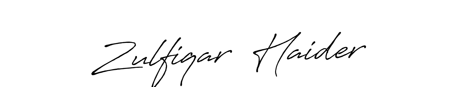 Use a signature maker to create a handwritten signature online. With this signature software, you can design (Antro_Vectra_Bolder) your own signature for name Zulfiqar  Haider. Zulfiqar  Haider signature style 7 images and pictures png