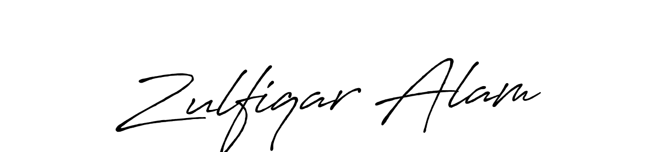 How to make Zulfiqar Alam name signature. Use Antro_Vectra_Bolder style for creating short signs online. This is the latest handwritten sign. Zulfiqar Alam signature style 7 images and pictures png
