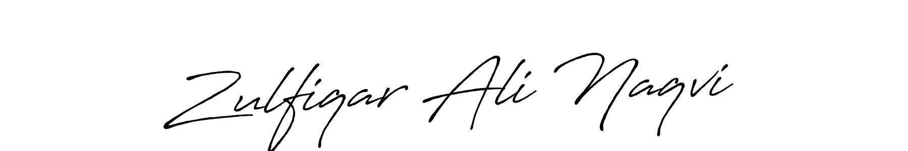 How to make Zulfiqar Ali Naqvi name signature. Use Antro_Vectra_Bolder style for creating short signs online. This is the latest handwritten sign. Zulfiqar Ali Naqvi signature style 7 images and pictures png