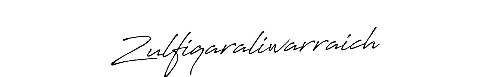 How to make Zulfiqaraliwarraich name signature. Use Antro_Vectra_Bolder style for creating short signs online. This is the latest handwritten sign. Zulfiqaraliwarraich signature style 7 images and pictures png