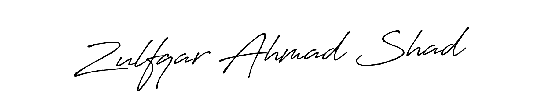 Make a beautiful signature design for name Zulfqar Ahmad Shad. With this signature (Antro_Vectra_Bolder) style, you can create a handwritten signature for free. Zulfqar Ahmad Shad signature style 7 images and pictures png