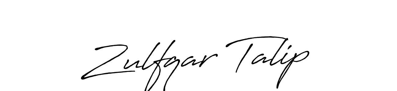 Create a beautiful signature design for name Zulfqar Talip. With this signature (Antro_Vectra_Bolder) fonts, you can make a handwritten signature for free. Zulfqar Talip signature style 7 images and pictures png