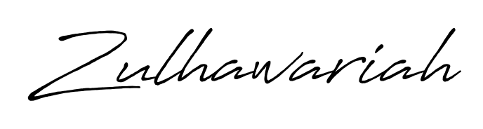 A stylish, flowing autograph style designed for name Zulhawariah using Antro_Vectra_Bolder typography. Perfect for digital creative projects. Zulhawariah signature style 7 images and pictures png