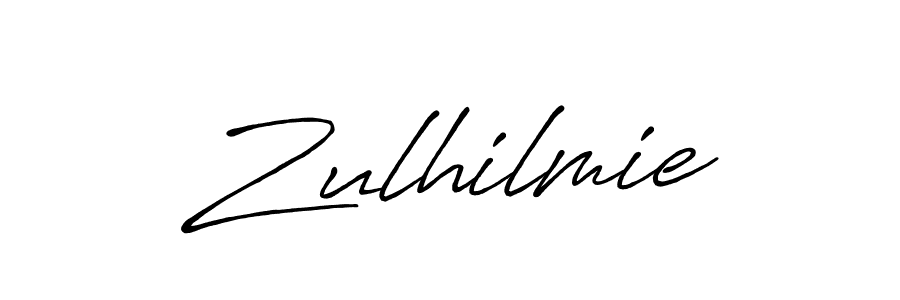 Make a beautiful signature design for name Zulhilmie. With this signature (Antro_Vectra_Bolder) style, you can create a handwritten signature for free. Zulhilmie signature style 7 images and pictures png