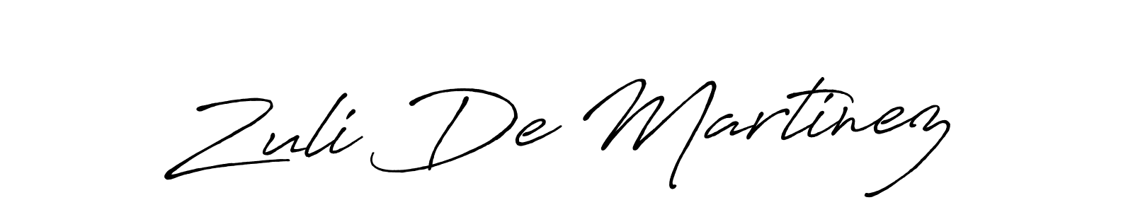 Create a beautiful signature design for name Zuli De Martinez. With this signature (Antro_Vectra_Bolder) fonts, you can make a handwritten signature for free. Zuli De Martinez signature style 7 images and pictures png