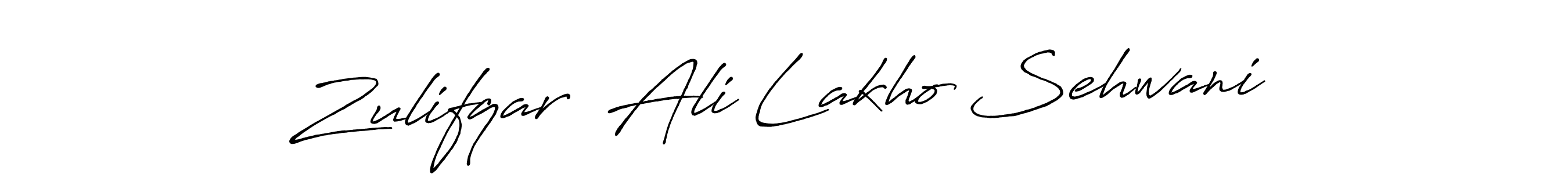 Make a beautiful signature design for name Zulifqar  Ali Lakho Sehwani. With this signature (Antro_Vectra_Bolder) style, you can create a handwritten signature for free. Zulifqar  Ali Lakho Sehwani signature style 7 images and pictures png