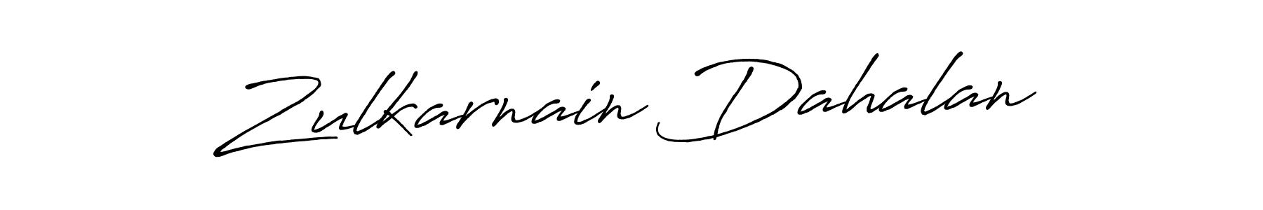 Make a beautiful signature design for name Zulkarnain Dahalan. With this signature (Antro_Vectra_Bolder) style, you can create a handwritten signature for free. Zulkarnain Dahalan signature style 7 images and pictures png