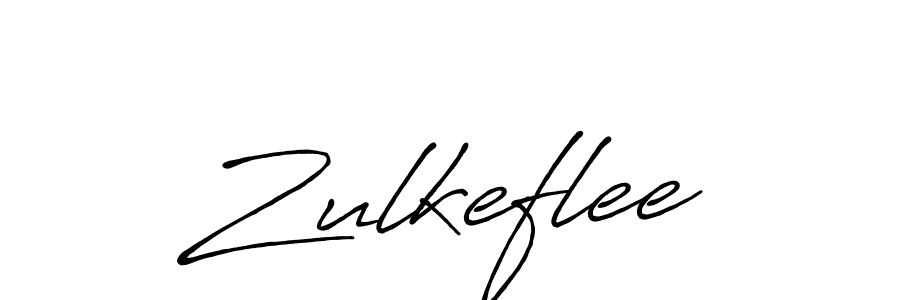 How to make Zulkeflee name signature. Use Antro_Vectra_Bolder style for creating short signs online. This is the latest handwritten sign. Zulkeflee signature style 7 images and pictures png