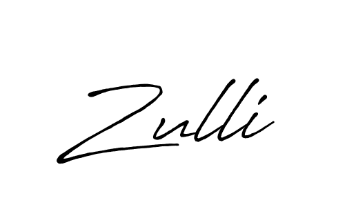 How to make Zulli signature? Antro_Vectra_Bolder is a professional autograph style. Create handwritten signature for Zulli name. Zulli signature style 7 images and pictures png