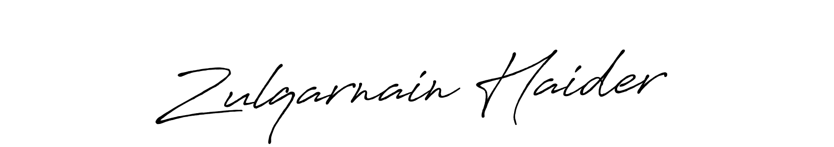 Create a beautiful signature design for name Zulqarnain Haider. With this signature (Antro_Vectra_Bolder) fonts, you can make a handwritten signature for free. Zulqarnain Haider signature style 7 images and pictures png